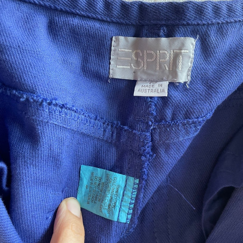 【古着】90s カラーパンツ ブルー  エスプリ / ESPRIT  ボタンフライ アメリカ古着