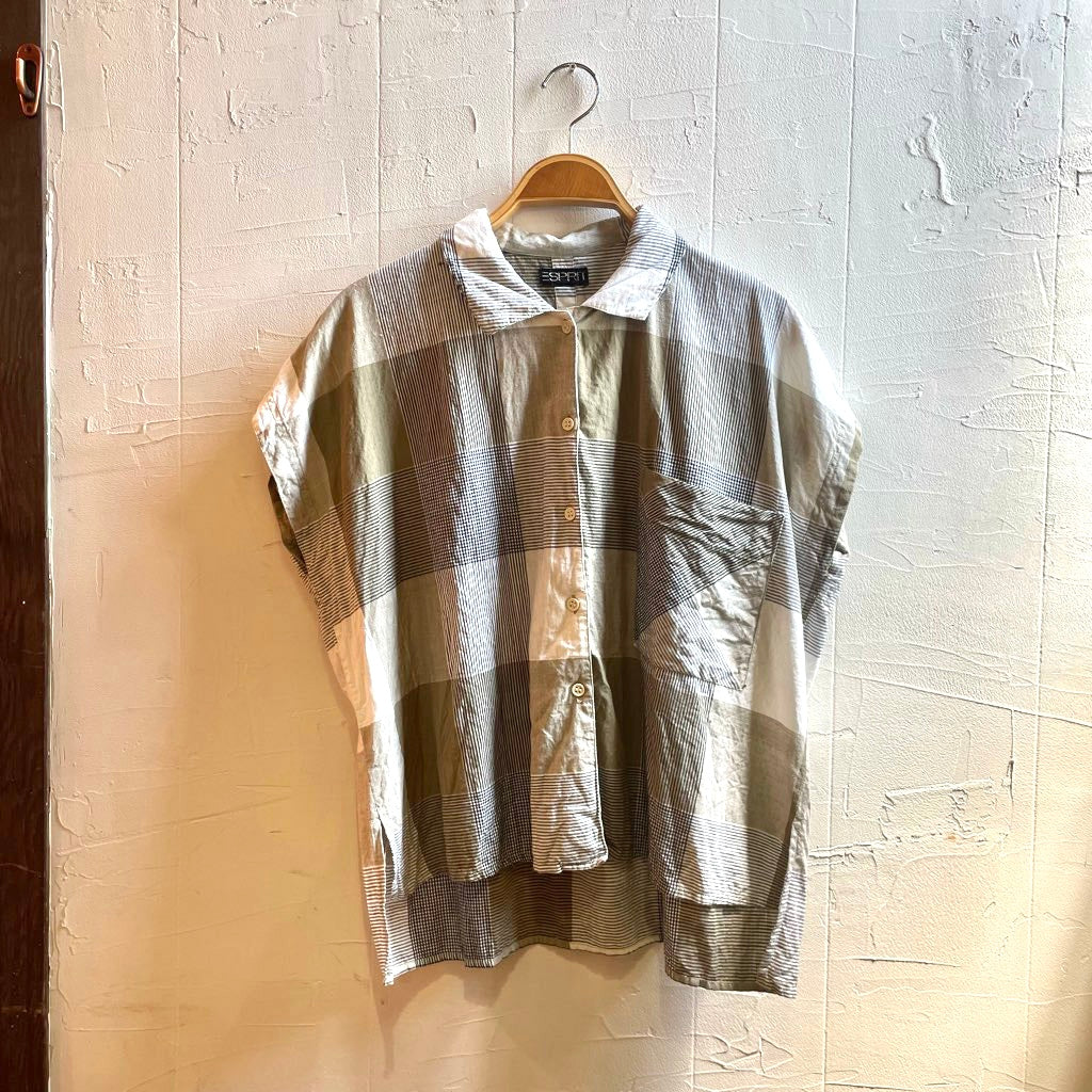 【古着】エスプリ / ESPRIT シャツ ブラウス アメリカ古着 ra-ji チェックシャツ フレンチスリーブ