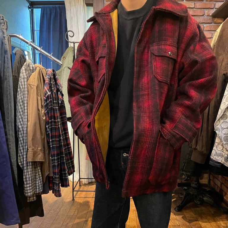 【古着】 60-70s ウールリッチ/WOOLRICH ハンティングジャケット 赤  バッファローチェック　