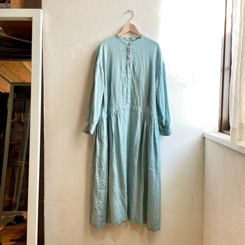 atelier naruse アトリエナルセ リネン シャツギャザーワンピース