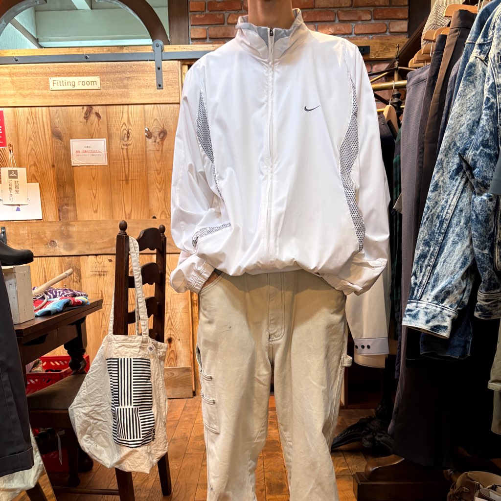 【古着】00's ナイキ / NIKE SHOX ナイロンジャケット ホワイト トラックジャケット