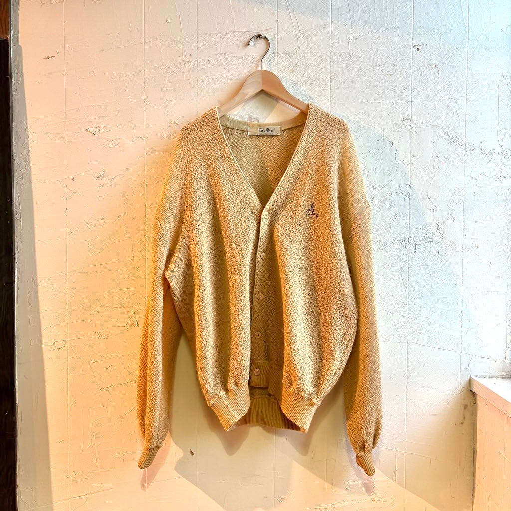 【古着】80's Troy Bros カーディガン ウール ベージュ