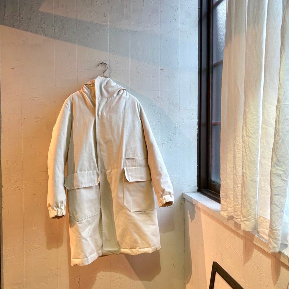 古着】ゴーシュ リバーシブル コート ダウン ロング アイボリー 上質