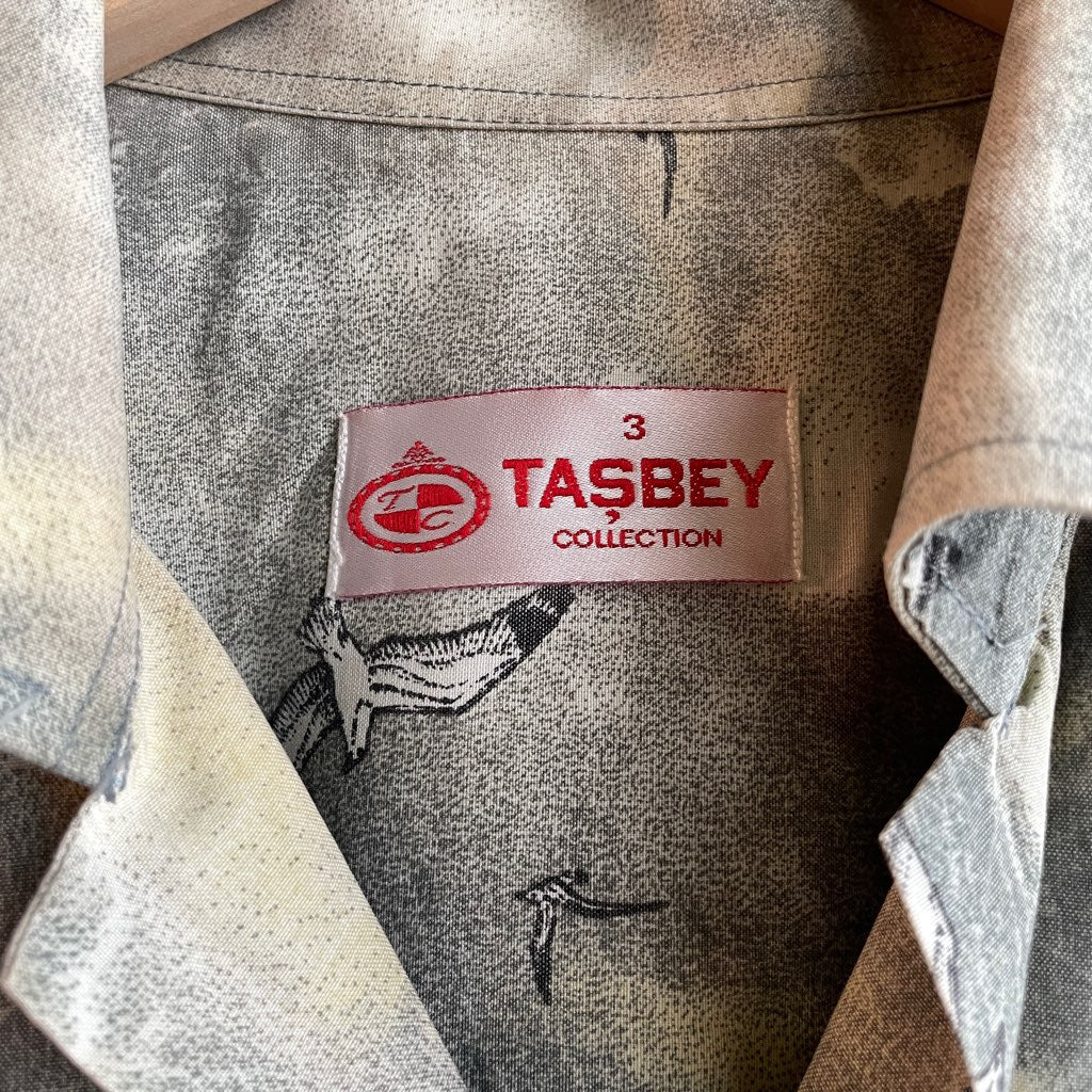 【古着】TASBEY 90s バードパターンシャツ　