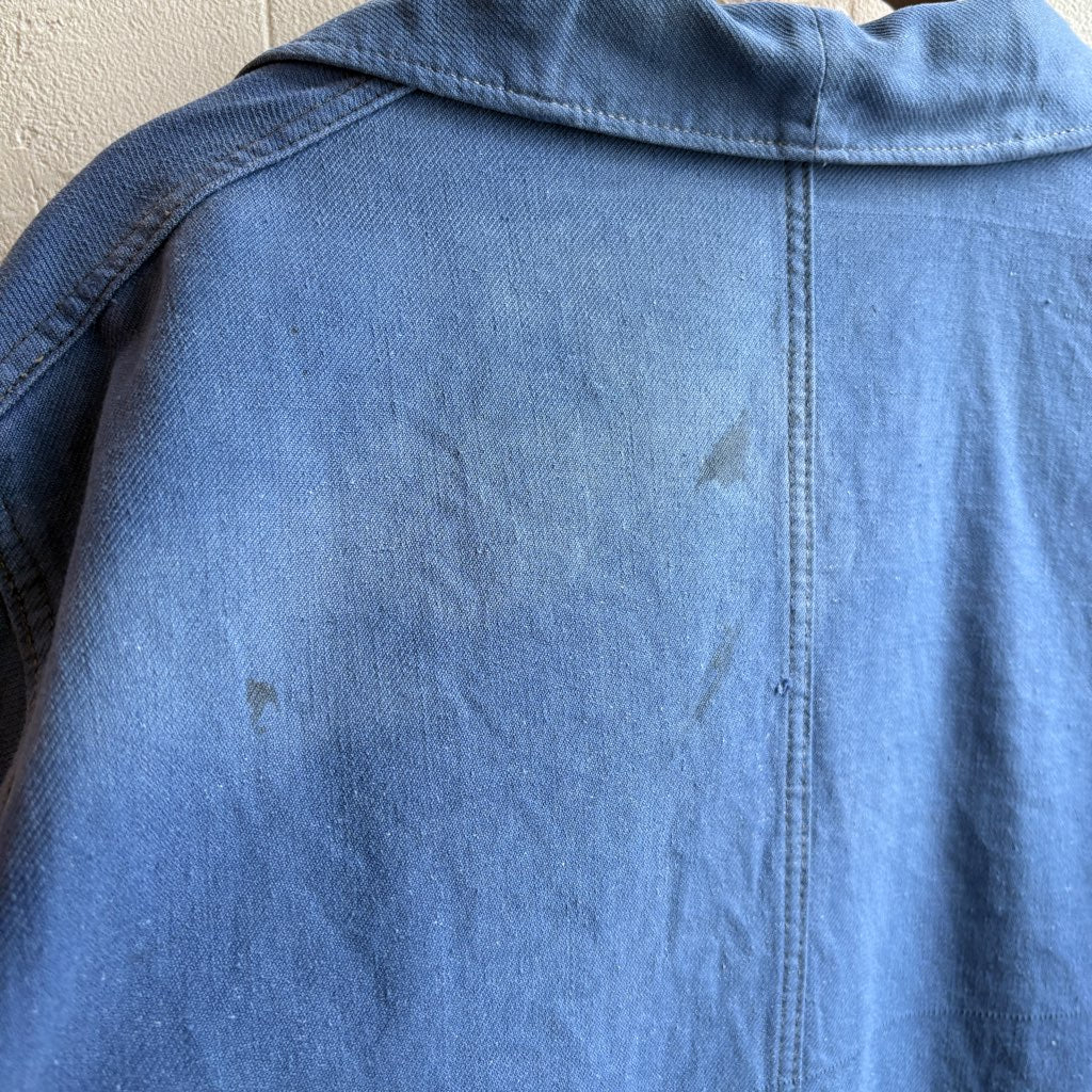 60'S フレンチワーク ワークジャケット カバーオール フェードブルー 50s Valcain French Work Vintage Fade Blue Coverall Jacket