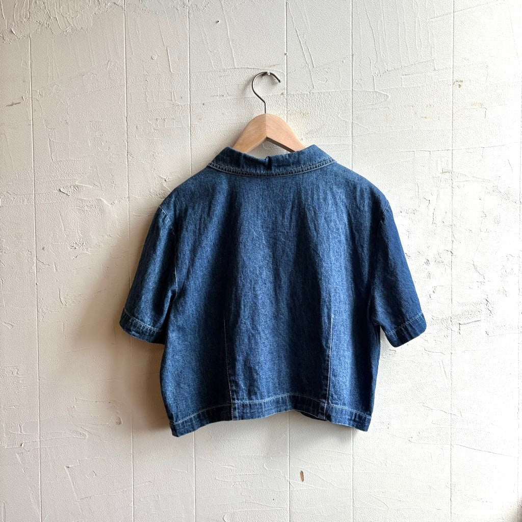 【古着】STUDIO EASE デニムシャツ ショート丈