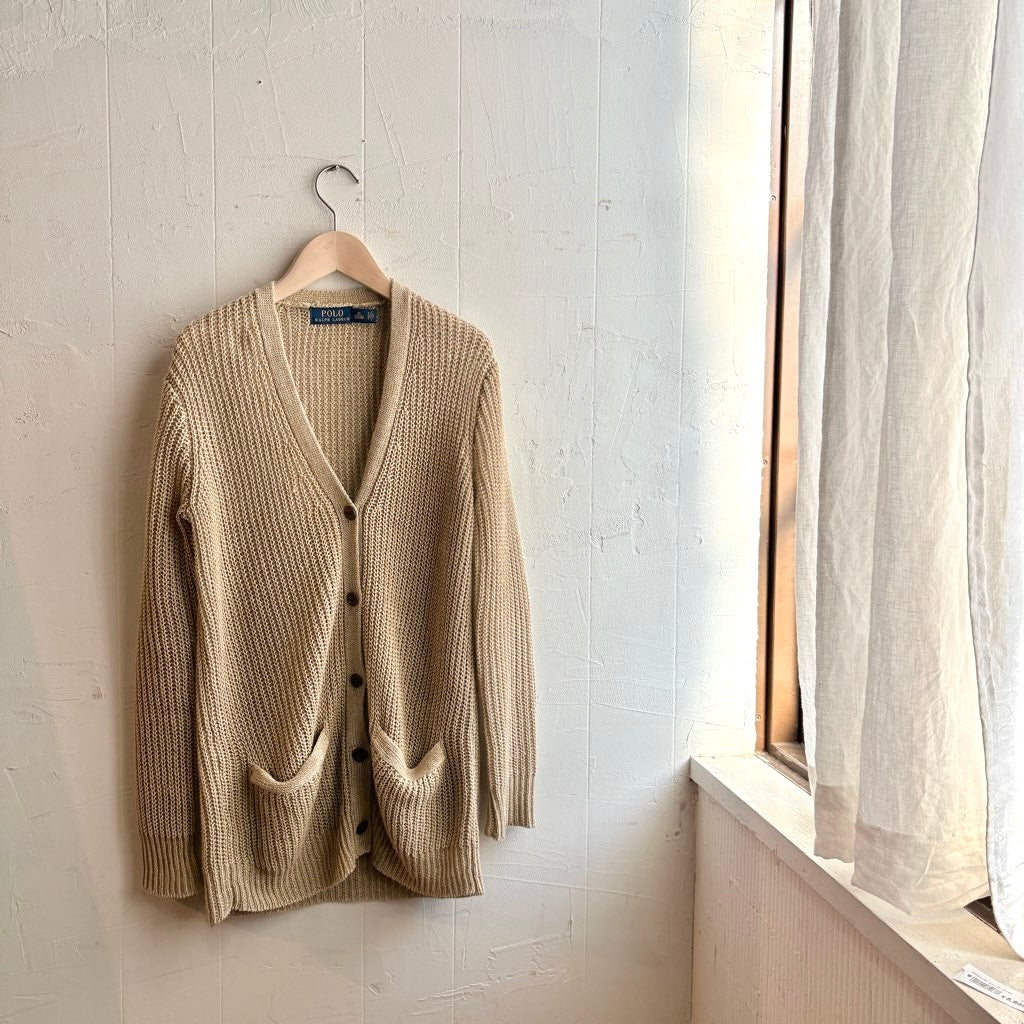 【古着】 ラルフローレン / RALPH LAUREN カーディガン ベージュ