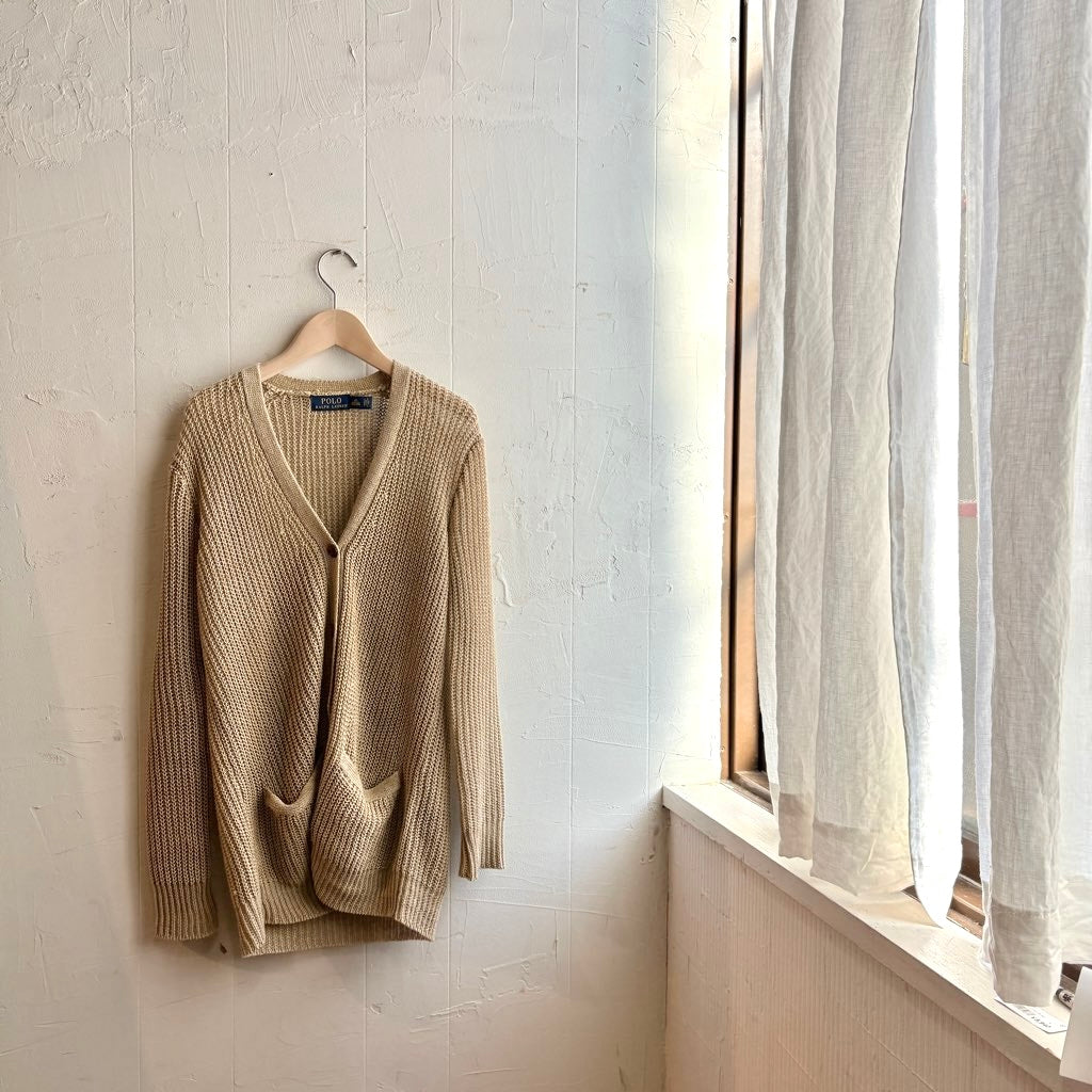 【古着】 ラルフローレン / RALPH LAUREN カーディガン ベージュ