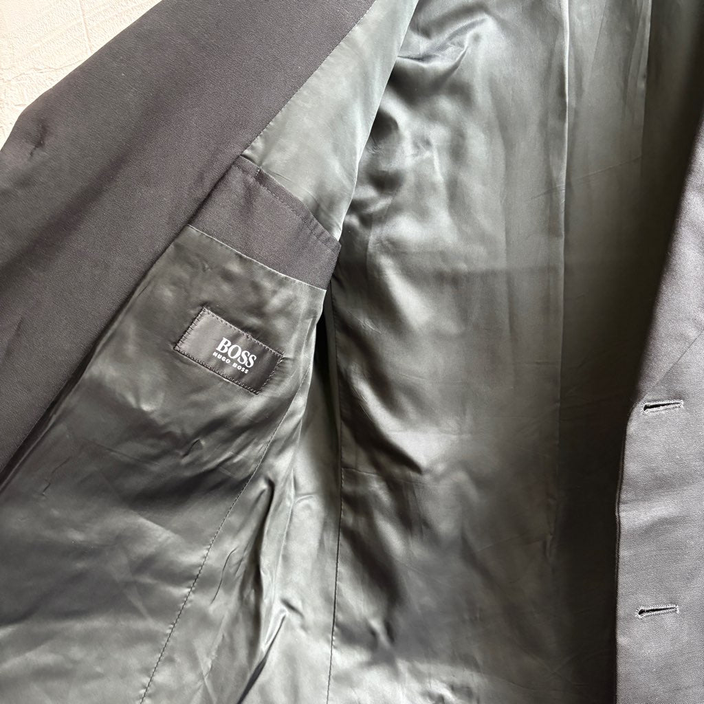 【古着】ヒューゴボス / HUGO BOSS スーツ 2点セット ブラック