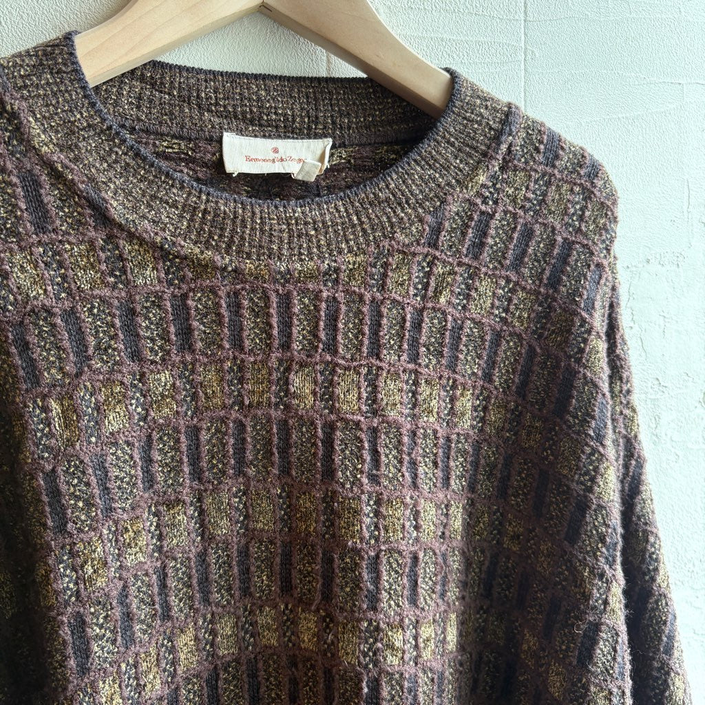 【古着】Ermenegildo Zegna コットンニット ブラウン