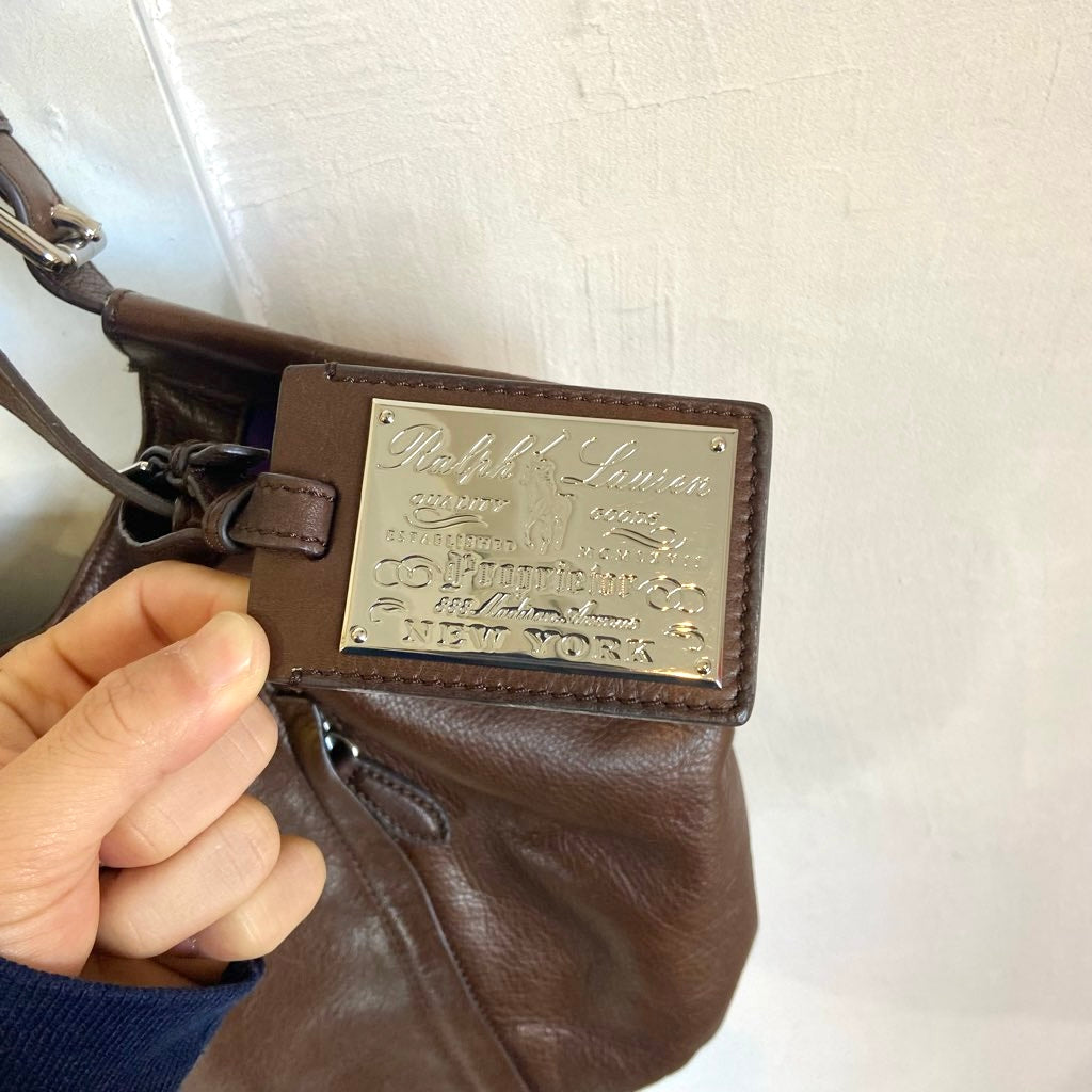 【古着】 ラルフローレン / RALPH LAUREN レザーバッグ トートバッグ 保存袋付き