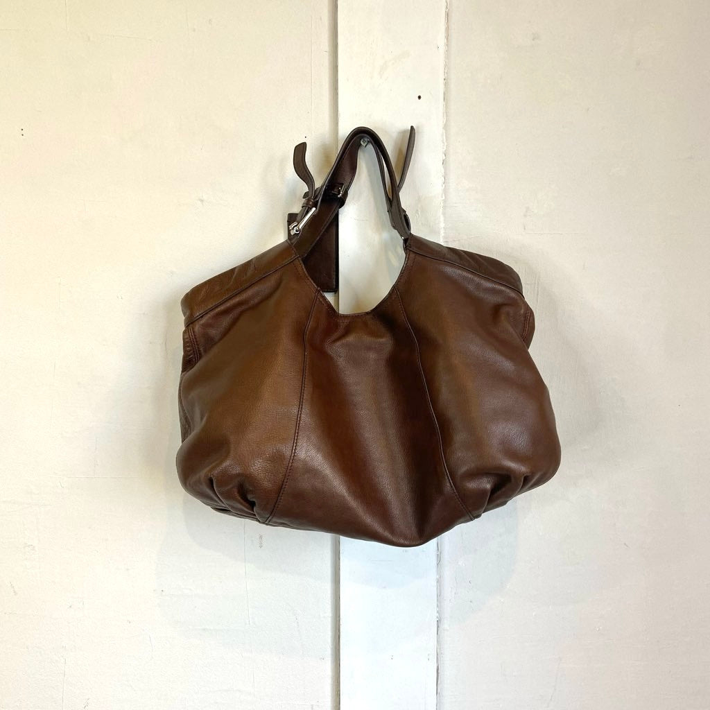 ラルフローレン ブラウン レザートートバッグ LAUREN RALPH ローレン ラルフローレン ロゴ入り レザー トートバッグ