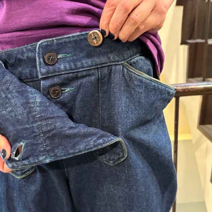 【古着】デニム フロントフラップ バック編み上げ
