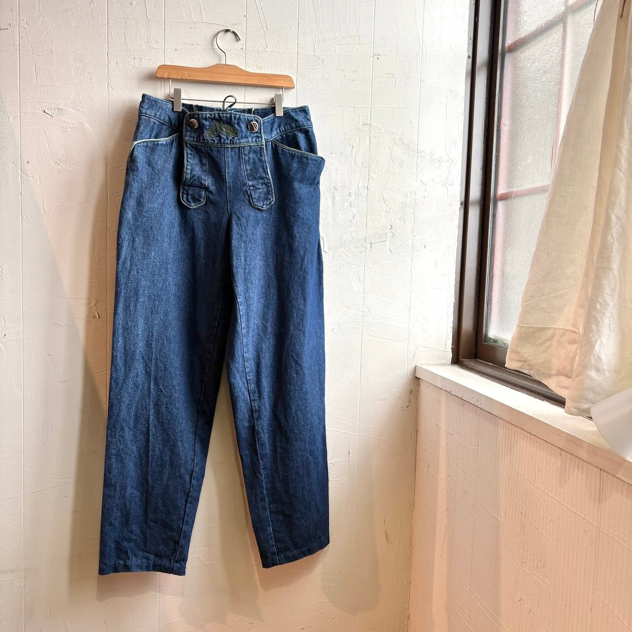 【古着】デニム フロントフラップ バック編み上げ