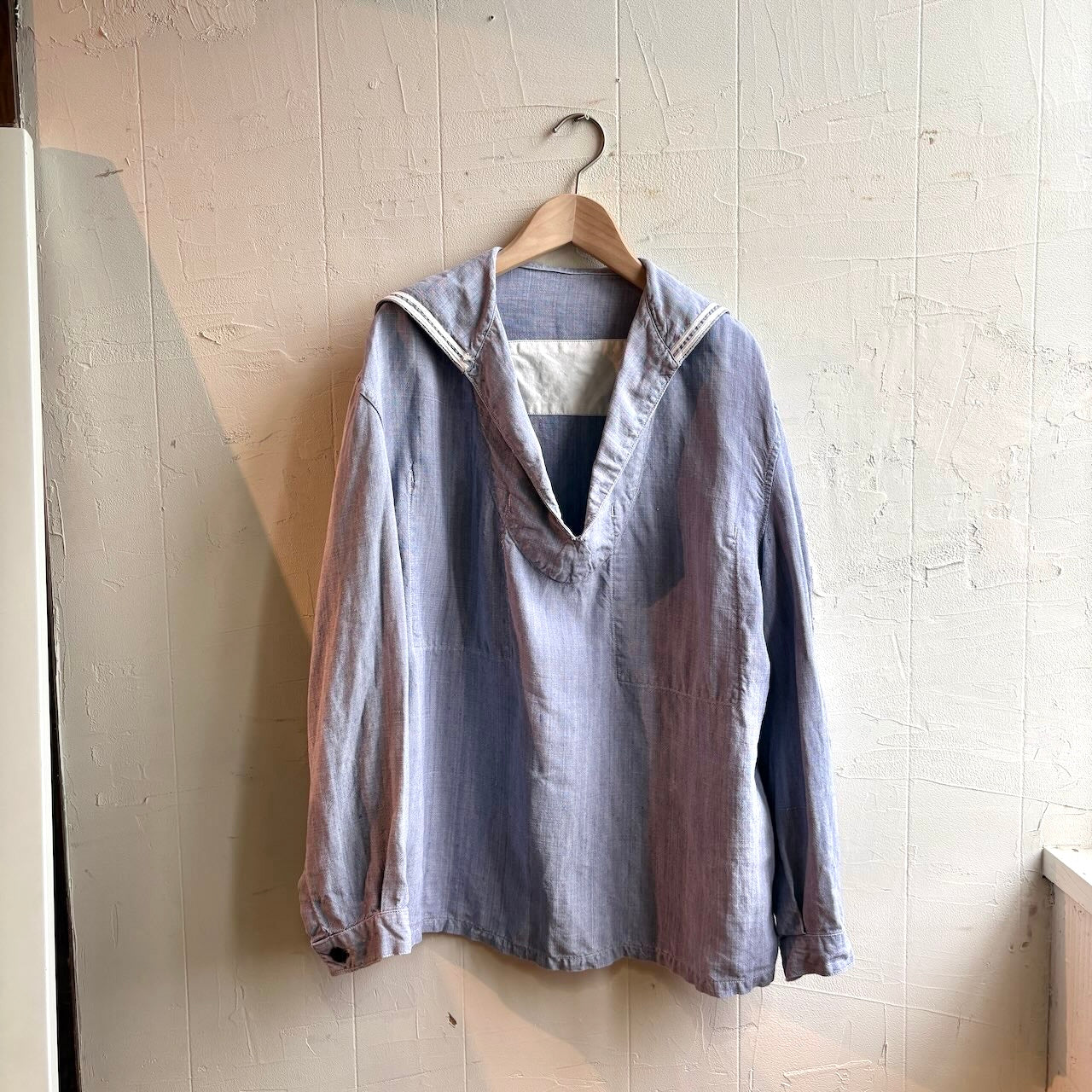 【古着】50～60’s フランス軍 リネン セーラーシャツ