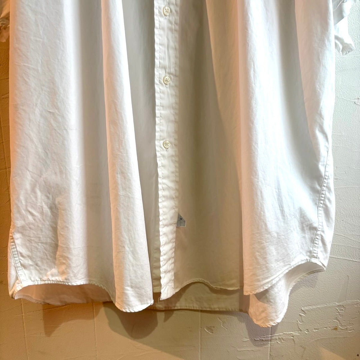 【古着】80s ポロ バイ ラルフローレン / Polo by Ralph Lauren バンドカラー 半袖シャツ 白