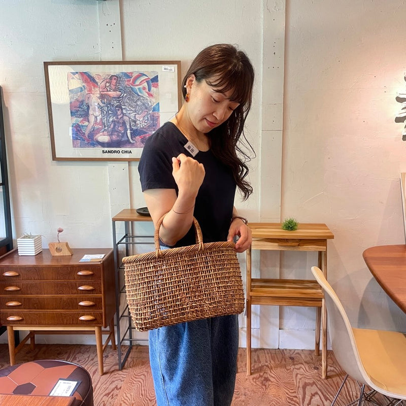 宮本工芸 細目小出し編みかご 9寸かご 中古 青森 山ぶどう皮