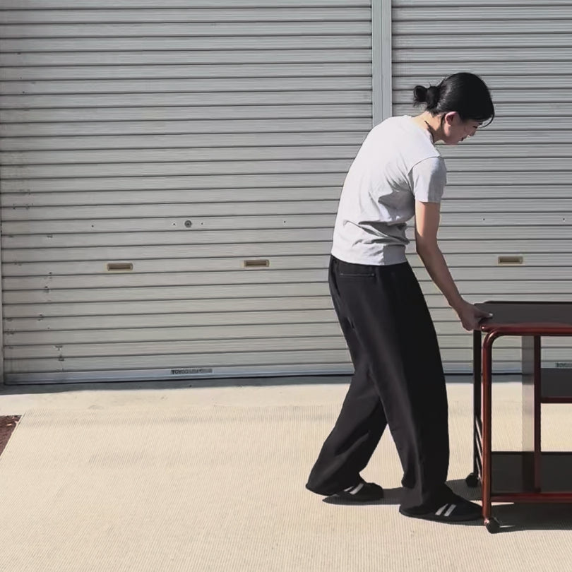 日進木工 トロリーワゴン キッチンワゴン 北欧デザイン 木製ワゴン