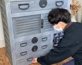 水屋箪笥 食器棚 カップボード 収納棚 サイドボード アニースローン塗装 アンティーク