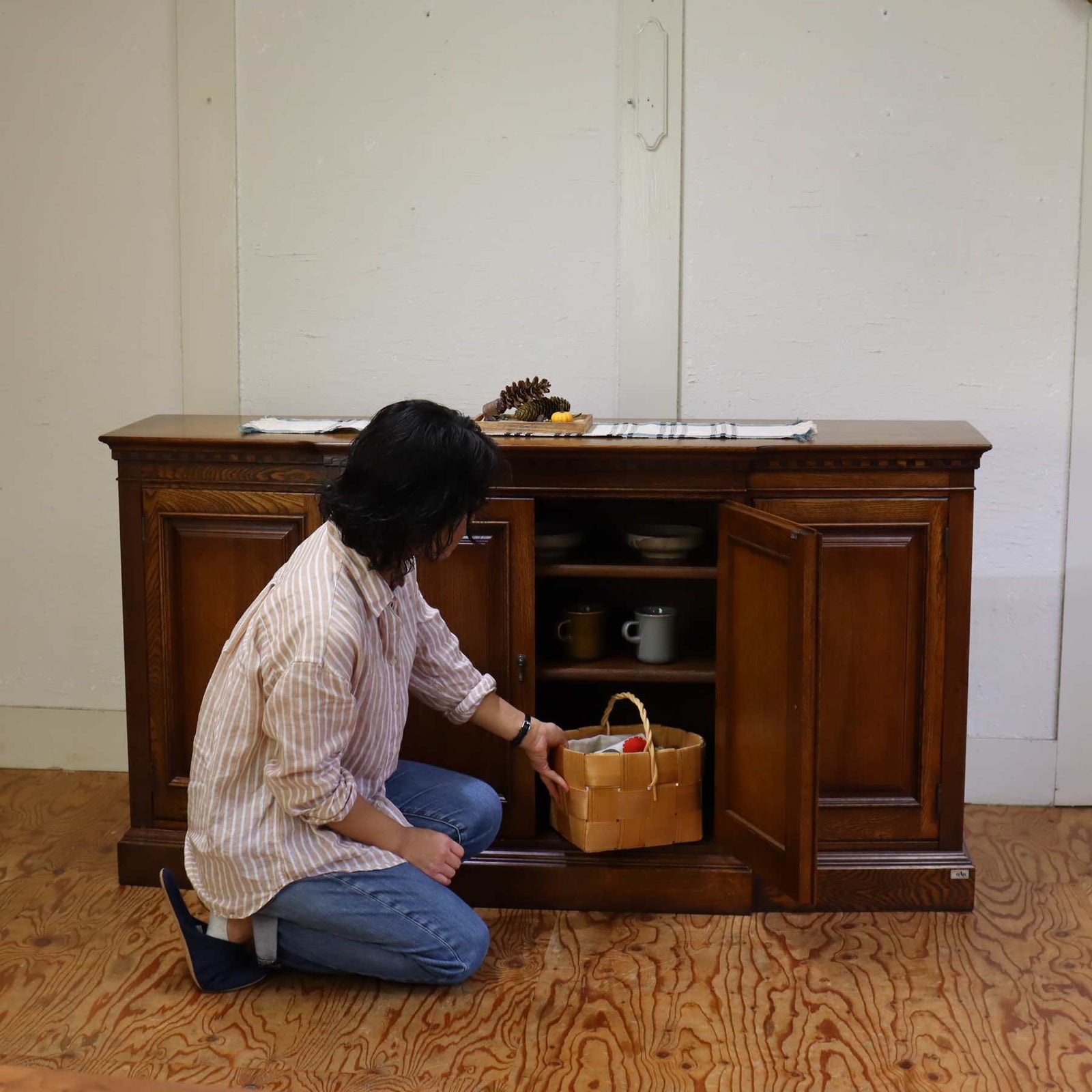 近藤工芸 ハイチェスト1100 旭川家具 USED （ソリッド