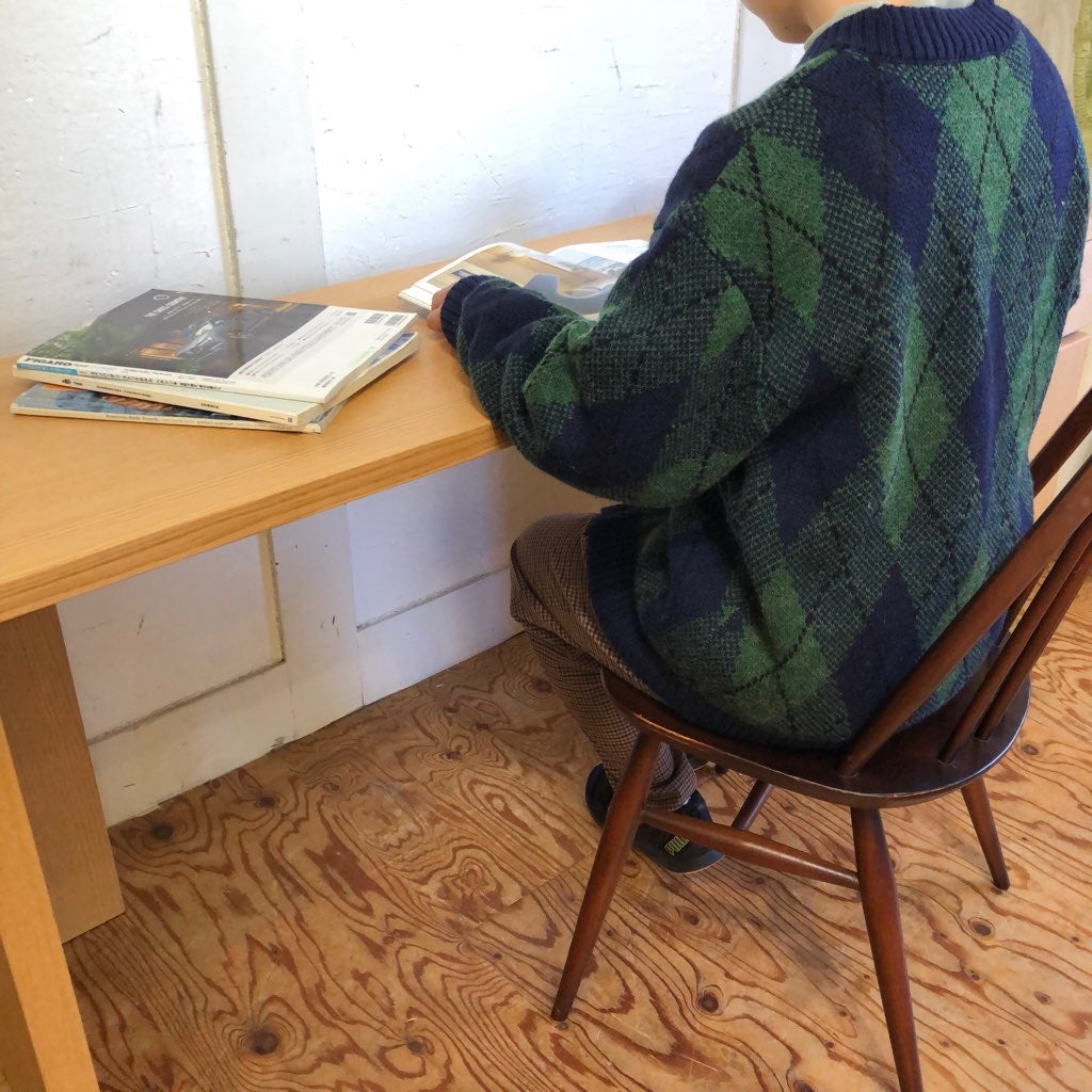 柏木工 ロングデスク オーク材 勉強机 中古