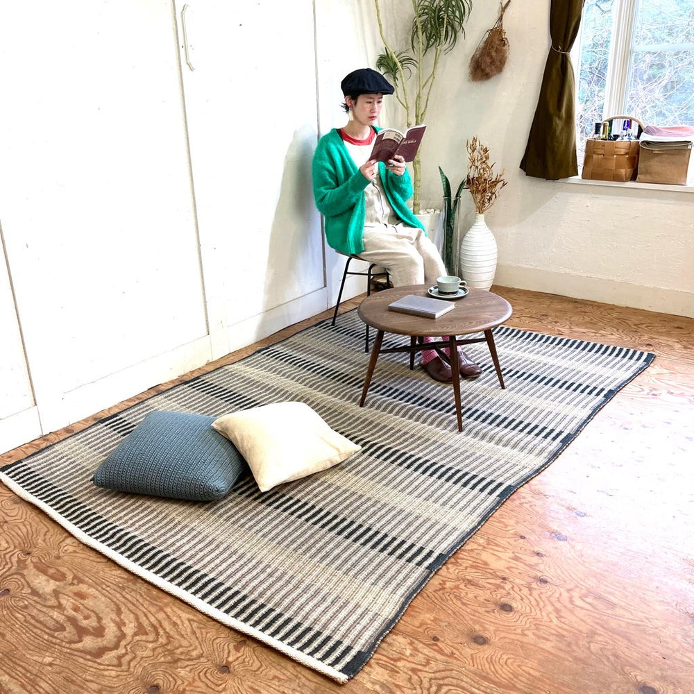 ヘイ / HAY ラグマット 敷物 紙糸 中古 白 緑 グリーン 夏 軽い 和 