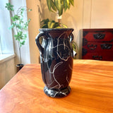 アメリカヴィンテージ フラワーベース 黒×白 マーブル 花器  花瓶