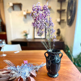 アメリカヴィンテージ フラワーベース 黒×白 マーブル 花器  花瓶