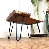 ケヤキ一枚板のミニテーブル リメイク家具 再生家具 リバイブモブラープロジェクト