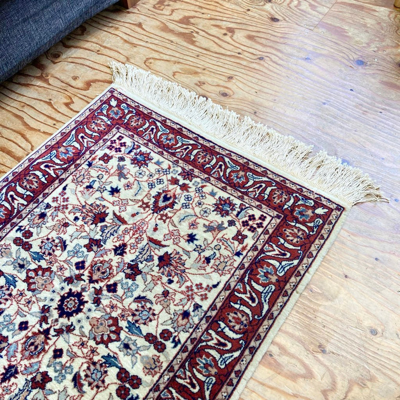 ペルシャ絨毯 敷物 ラグ 手織り 小 ウール 玄関マット 中古