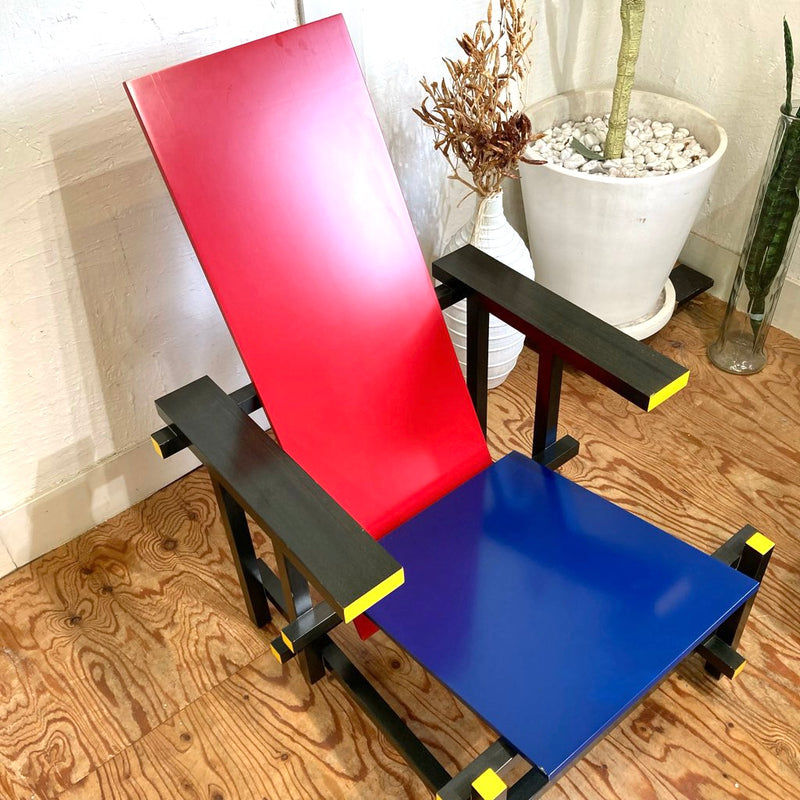 カッシーナ / Cassina 635 レッドアンドブルー / RED AND BLUE ラウンジチェア ヘーリット・トーマス・リートフェルト デ・ステイル 中古<i>動画,/i>