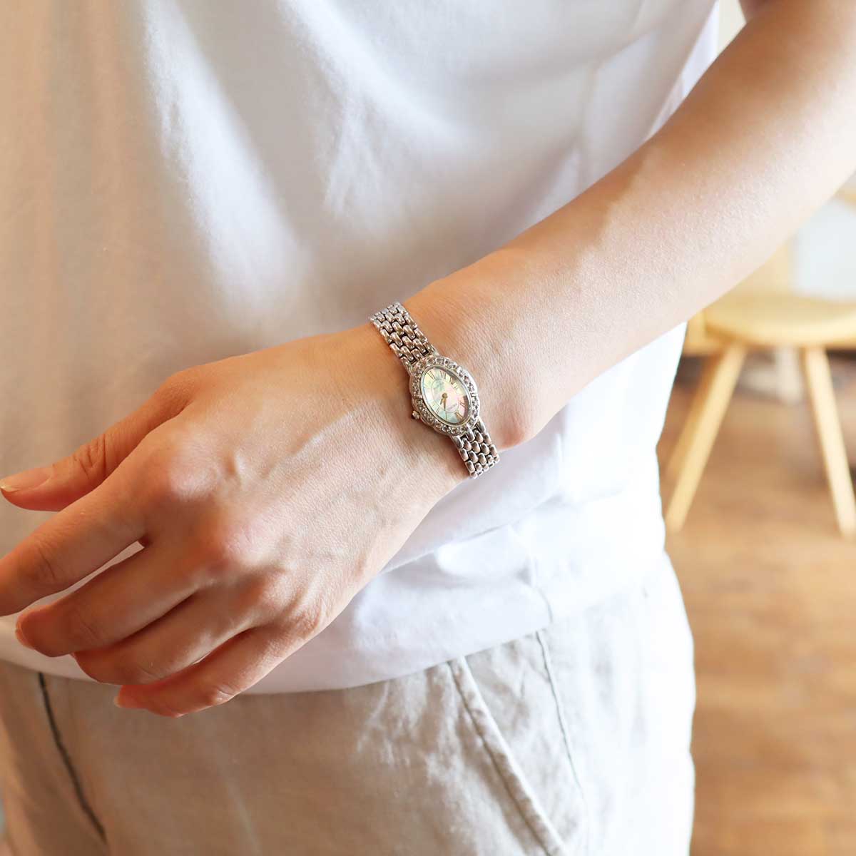 セイコー / SEIKO エクセリーヌ / Exceline 18Pダイヤ 【7】 レディース アンティーク腕時計 中古