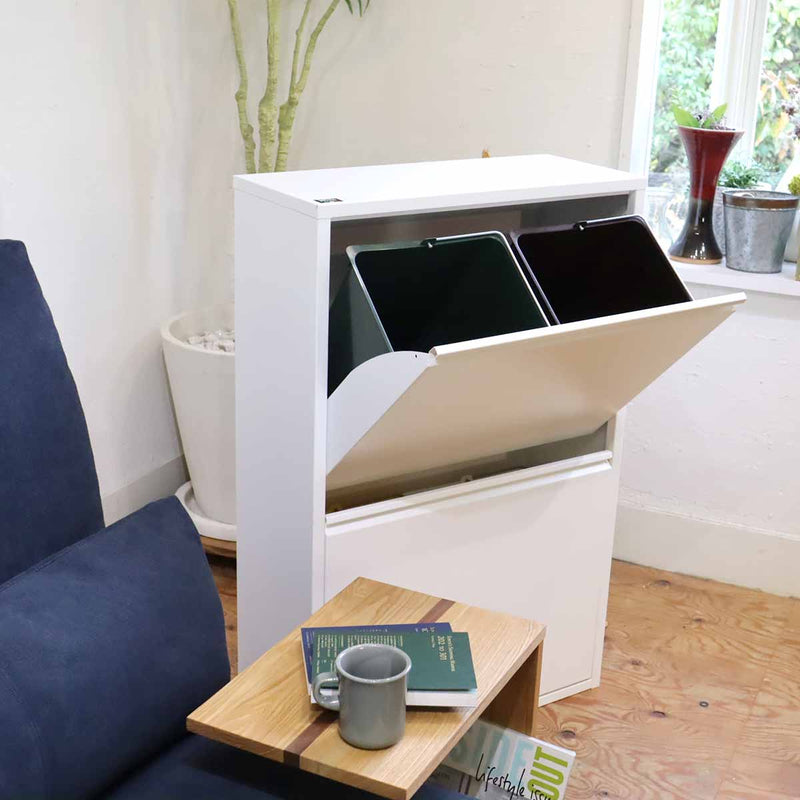 ドッタス / DOTTUS ウエストバスケット ダストボックス 4セパレーター ホワイト 中古