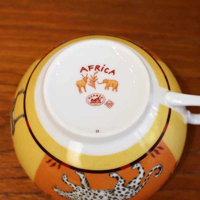 エルメス / HERMES アフリカ / AFRICA ティーカップ＆ソーサ― ブラウン 中古