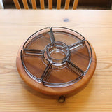 ディグスメッド / DIGSMED 木製回転トレイガラス皿セット デンマーク製  ヴィンテージ