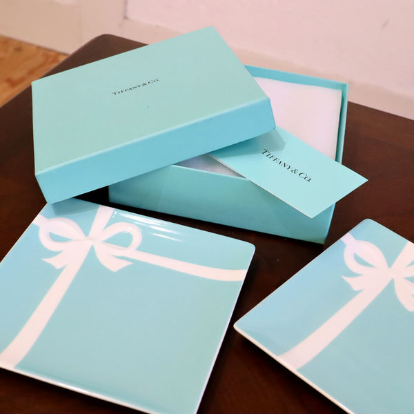 ティファニー / TIFFANY & Co ブルーボウ デザートプレート2枚Set 洋食器 未使用品