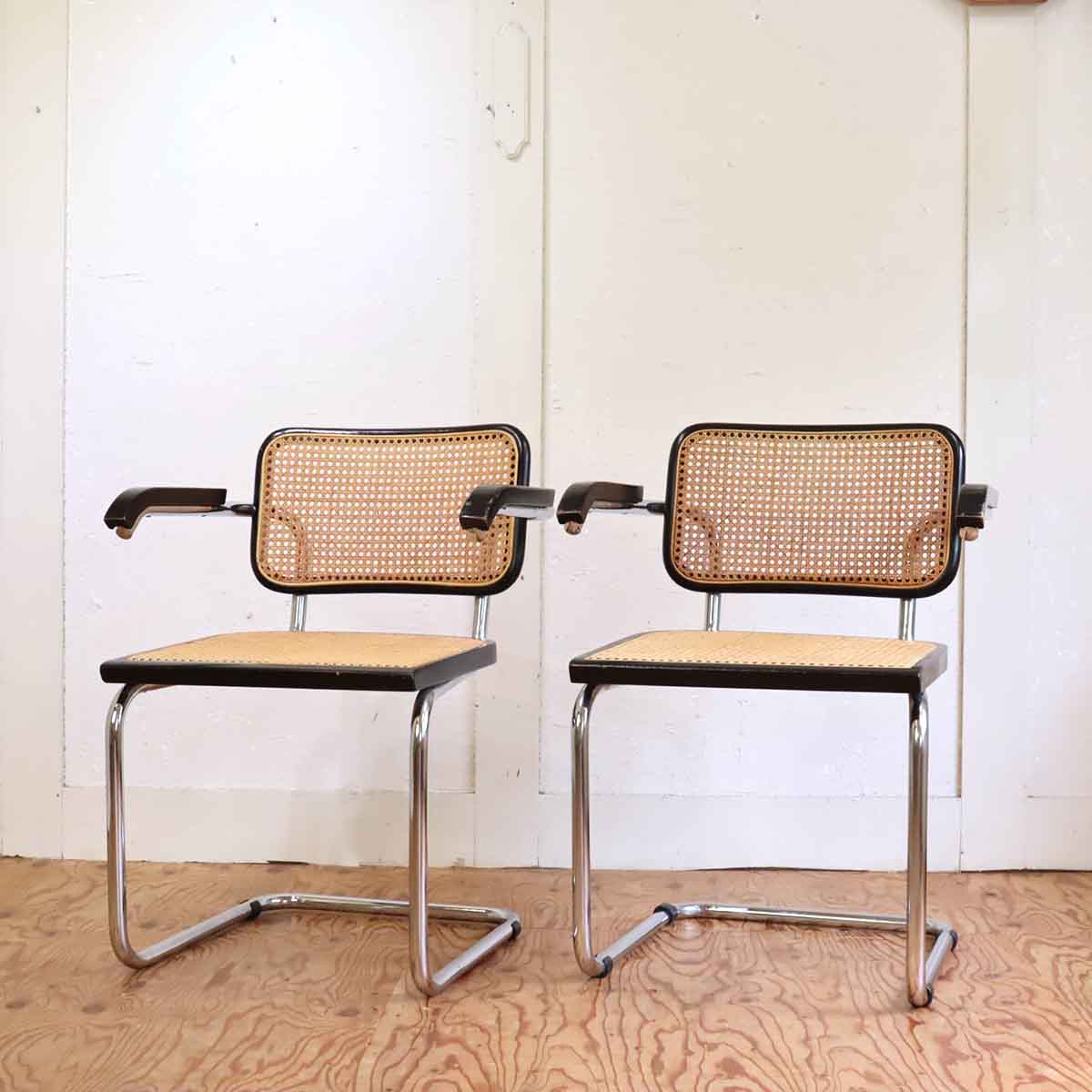 お歳暮 CHAIR CESCA / チェスカチェア 2脚セット アーム付き 【A】 椅子