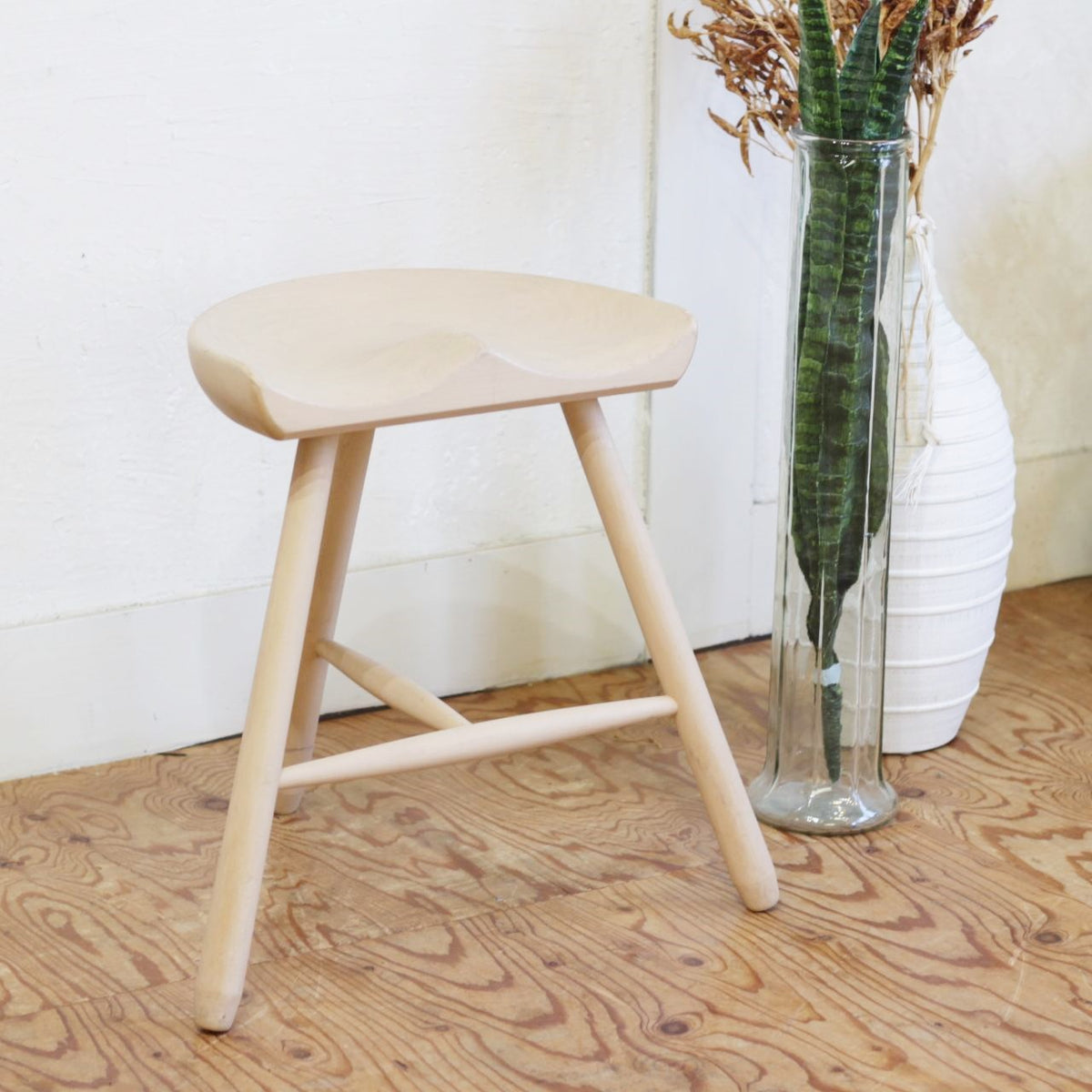 木製 アッシュ材 シューメーカーチェア スツール デンマークワーナー製