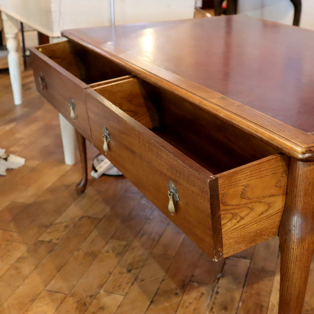 ディスプレイテーブル 猫脚 作業台 中古 アンティーク 革 テーブル