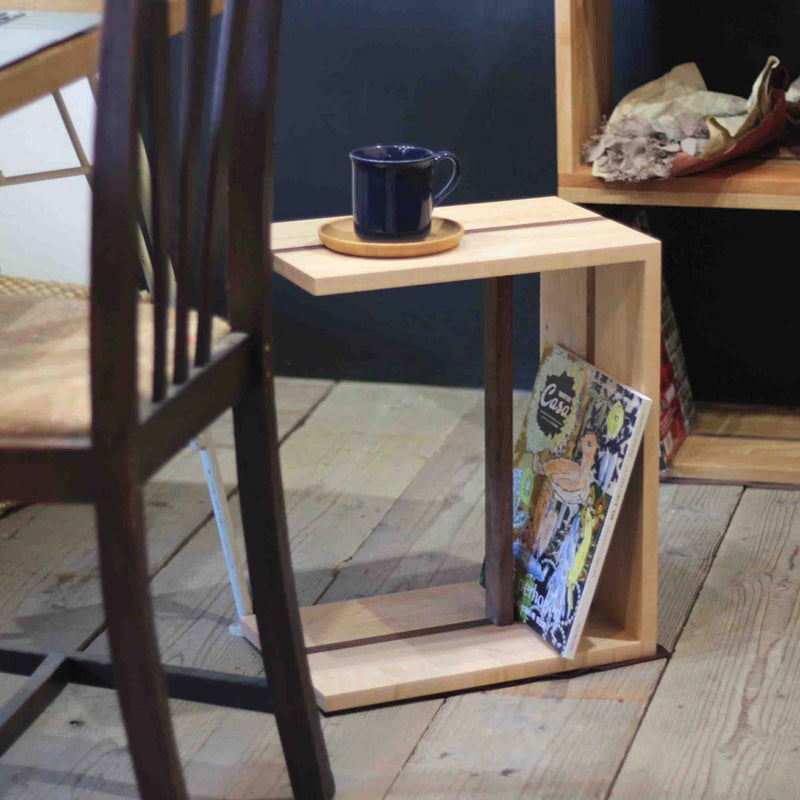 リバイブモブラープロジェクト 不要になった古い家具の木材から作ったコーヒーテーブル サイドテーブル M 【9】総無垢材 オーク ウォールナット 地球にいちばんやさしい家具 SDGs　<i>動画あり</i>