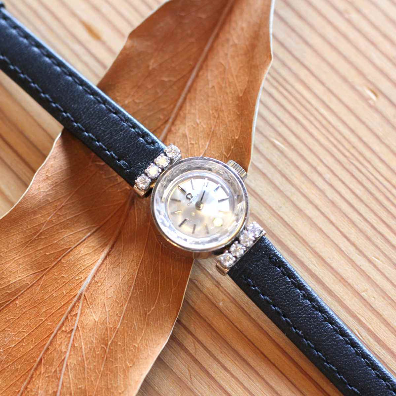 オメガ OMEGA 腕時計 カットガラス 8Pダイヤ アンティーク時計