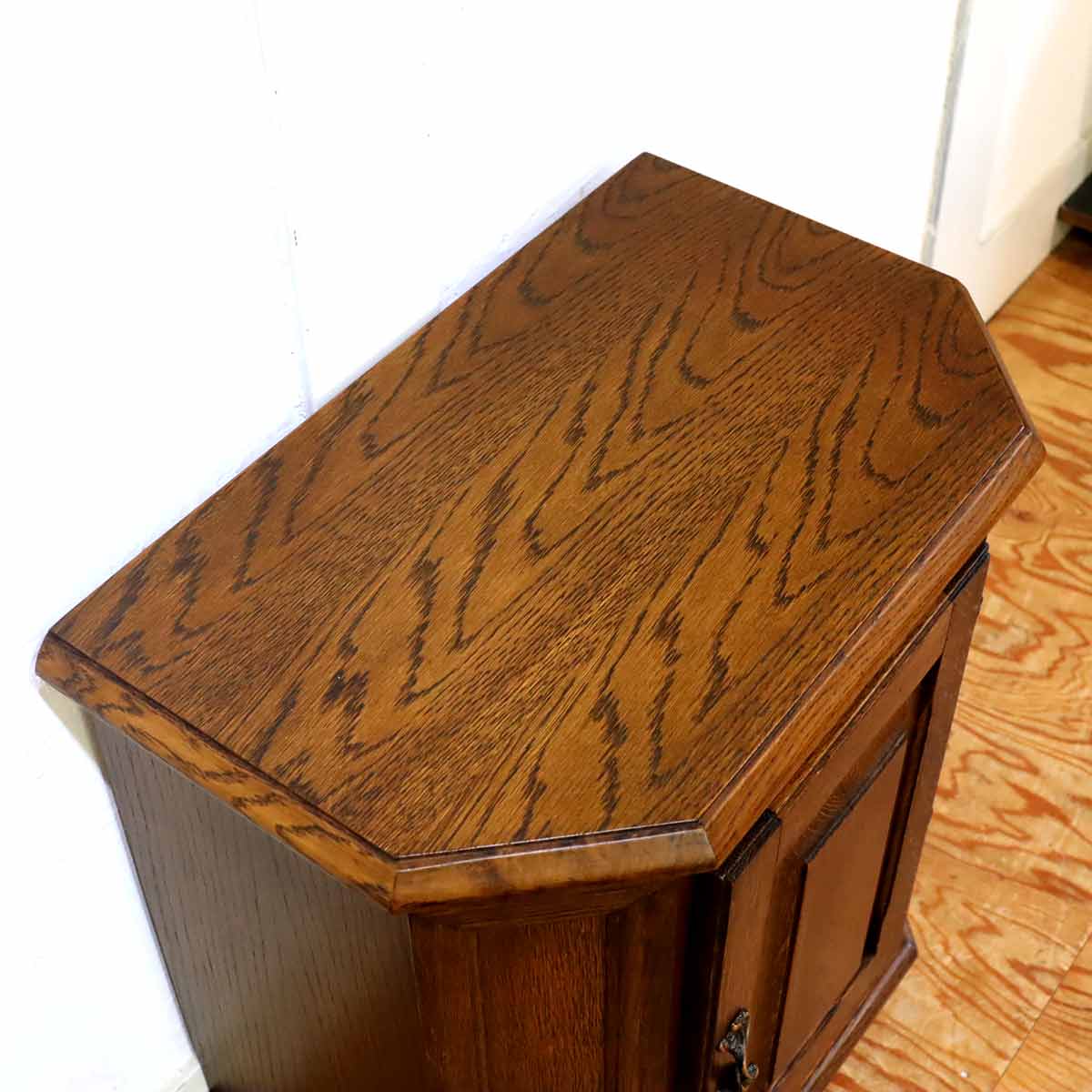 オーク材 ミニキャビネット 棚 コンソール  中古