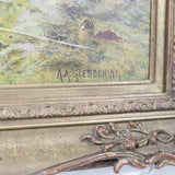 アルフレッド・オーガスタス・グレンデニング / A.A.Glendening 油絵 1901 Eaton Gallery 中古