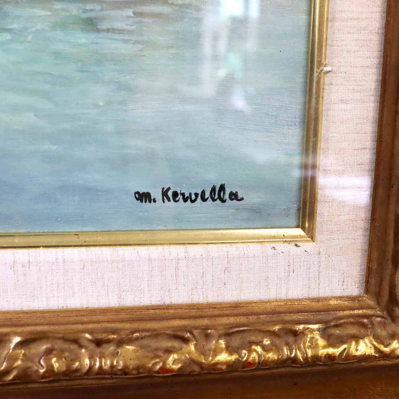 マルセル・ケルヴェラ / Marcel Kervella レギュラー運河 油彩 油絵 風景画 中古