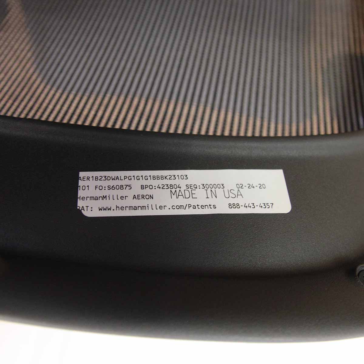 ハーマンミラー / HermanMiller アーロンチェア / Aeron Chairs リマスタード Size B フル装備 中古
