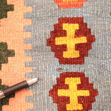 キリムラグ アクセントラグ 手織り ラグマット 幅150×奥行100 中古