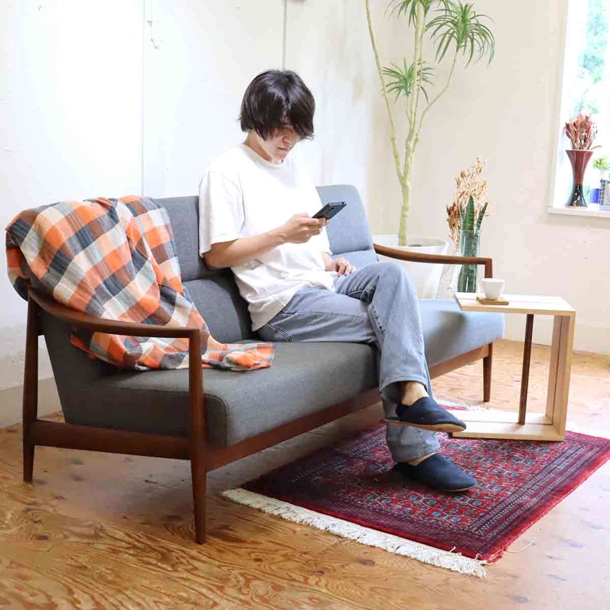 日進木工 Forms / フォルムス ３Pソファ トリプルソファ オーク 中古
