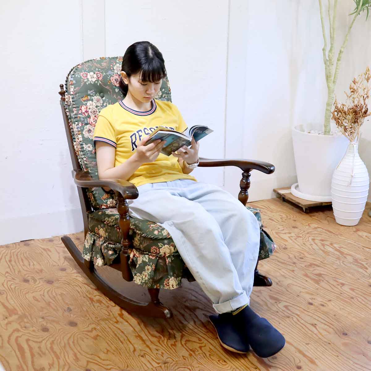 飛騨産業 / HIDA 穂高 ロッキングチェア コットンＧ 中古