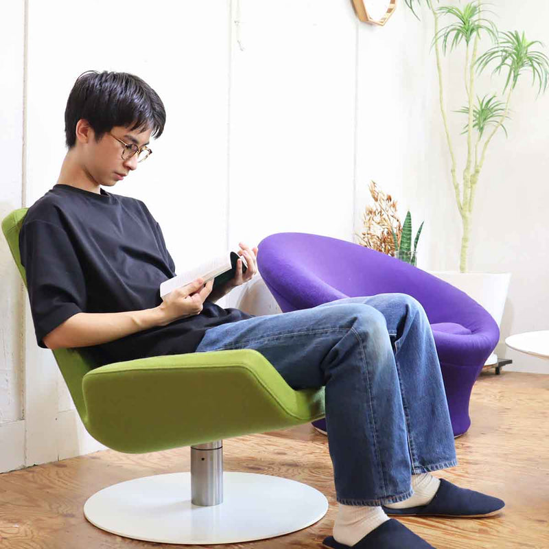 アイデック / AIDEC ルーブ / LOUV ラウンジチェア グリーン 岩崎一郎 中古