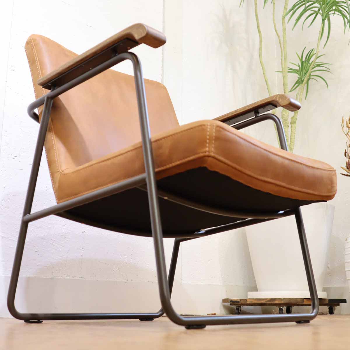 タブレザーワークス / Tabu Leather Works キャップソファ / Cap sofa 1P オイルレザー スチール 中古